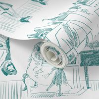 A Visit to Pemberly Toile // Teal