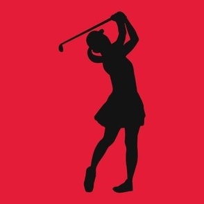 Sports, Woman Golfing, Golfer, Girl’s High School Golf, Women’s College Golf, Golf Team, School Spirit, Black & Scarlet Red