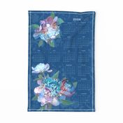 2024 Calendar Tea Towel - Peonies Floral