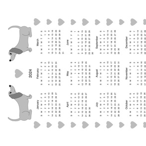 Puppy Dog Dachshund Calendar 2024