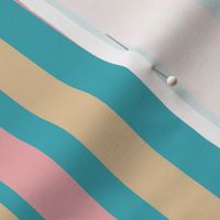 SNRS - Mellow Pastel Sunrise Stripes of Varied Widths - 4 inch fabric repeat - 6 inch wallpaper repeat
