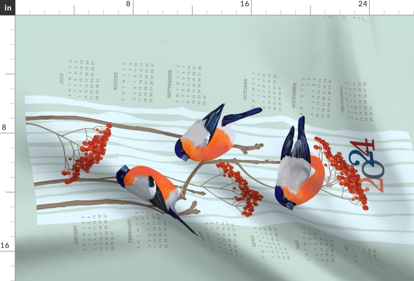 bullfinches on a rowan branch