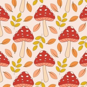 Neutral cute Autumnal Mushrooms
