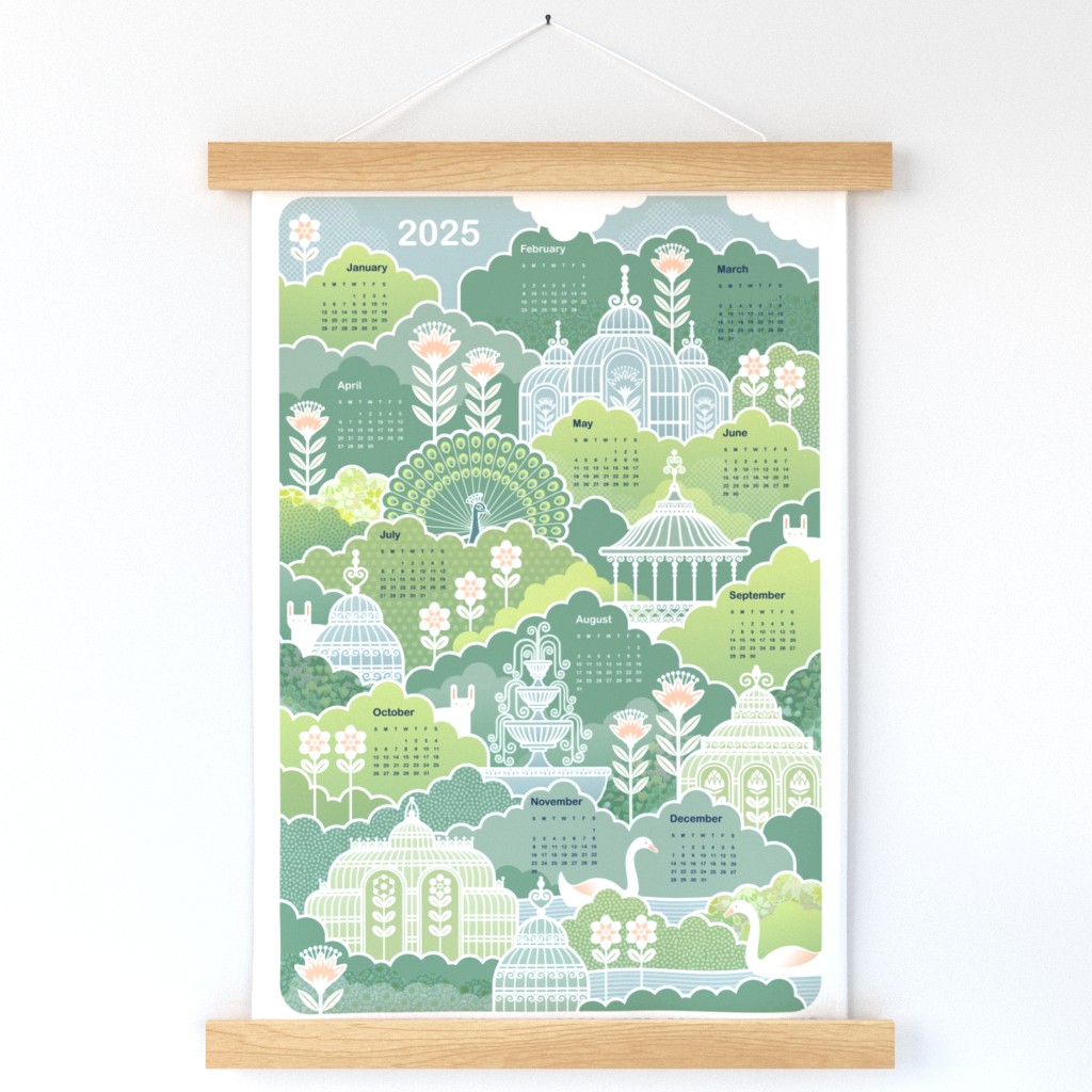 Victorian Garden 2024 Calendar Wall Hanging Spoonflower