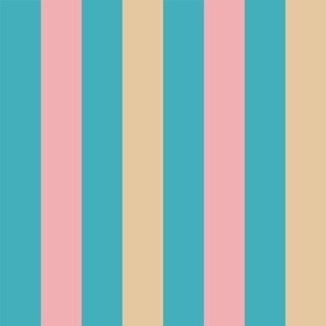 SNRS - Mellow Sunrise Stripes in Turquoise, Gold and Pink