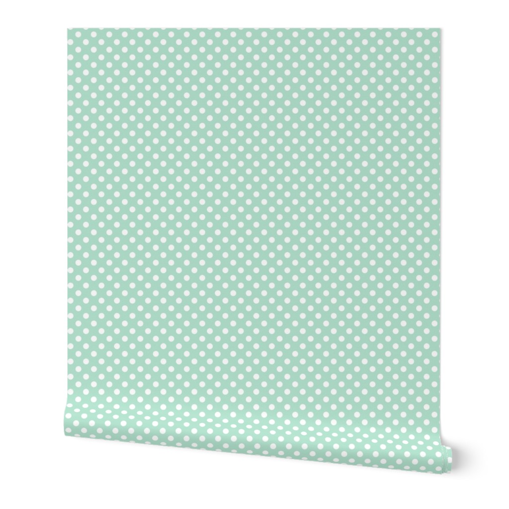 polka dots 2 mint green