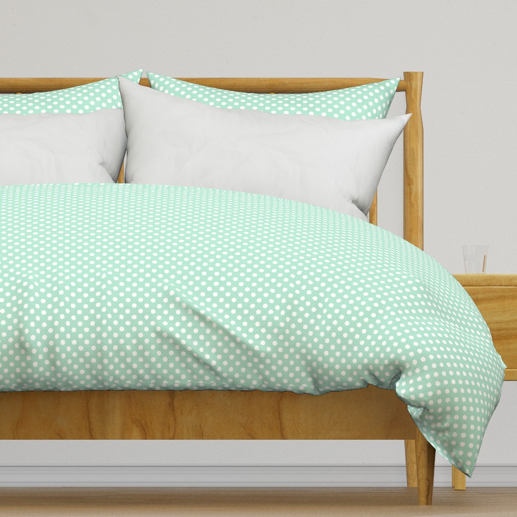 polka dots 2 mint green