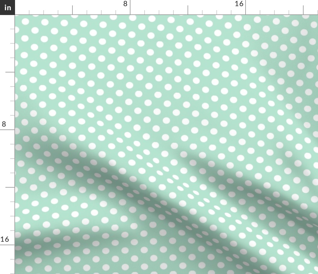 polka dots 2 mint green