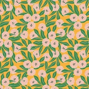 hattie floral - yellow - small scale