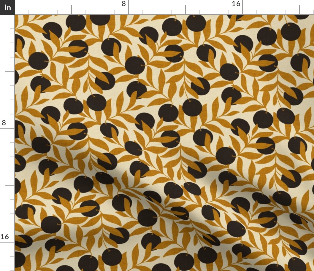 oranges - black, gold, and cream