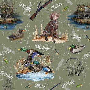 Hunting Dog Fabric, Wallpaper and Home Decor