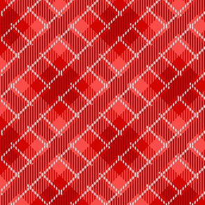 Holly Red Winter Holiday Diagonal Busy Plaid