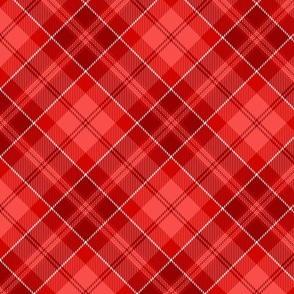 Holly Red Winter Holiday Diagonal Dark Busy Layered Plaid