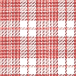 White and Red Neutral Winter Holiday Mini Squares Busy Plaid