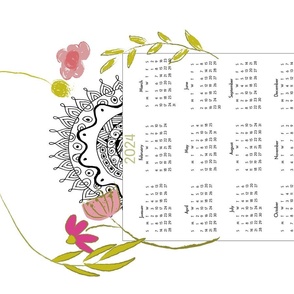 Floral Wall Hanging 2024 Calendar