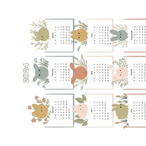 Cute Bunnies calendar 2024