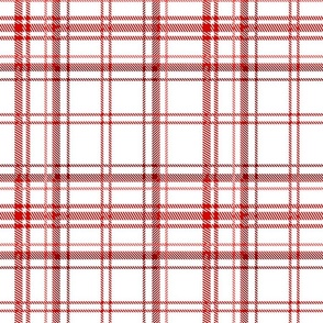 White and Red Winter Holiday Simple Preppy Plaid