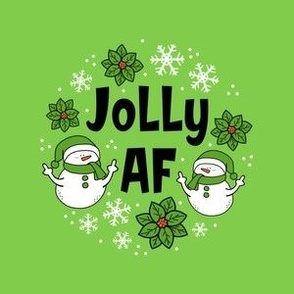 4" Circle Panel Jolly AF Sarcastic Snowmen on Green for Embroidery Hoop Projects Quilt Squares Iron on Patches