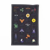2024 Wildflowers Calendar Tea Towel