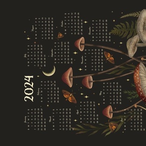 2024 Enchanting Mushroom Calendar Wall Hanging