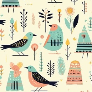 Whimsical Forest Birds