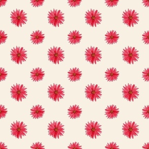 Simply Gerberas: Red half drop watercolor flowers