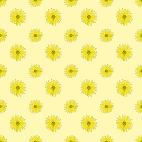 Simply Gerberas: Yellow half drop watercolor flowers