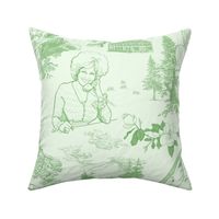 Dolly Toile, Green on Green Oversized