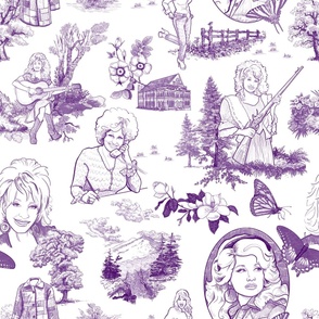 Dolly Toile, Purple Oversized
