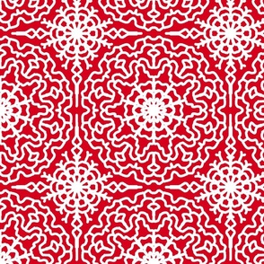 Christmas Red Snowflake Geometric