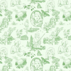 Dolly Toile, Green on Green