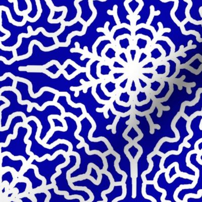 Royal Blue Geometric Symmetrical Design 