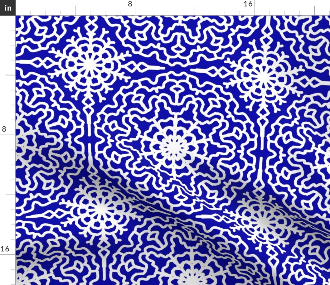 Royal Blue Geometric Symmetrical Design 