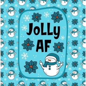 14x18 Panel Jolly AF Sarcastic Snowmen in Blue for DIY Garden Flag Small Wall Hanging or Tea Towel