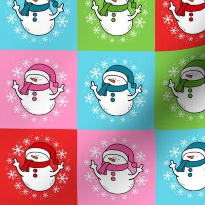 3x3 Sarcastic Snowmen for Peel and Stick Wallpaper Swatches Stickers Labels or Gift Tags