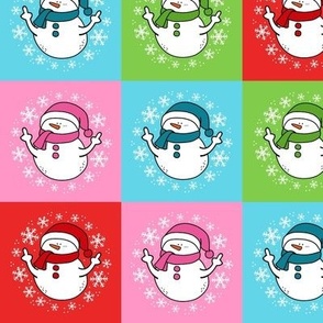 3x3 Sarcastic Snowmen for Peel and Stick Wallpaper Swatches Stickers Labels or Gift Tags