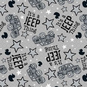 Medium Scale It's a Jeep Thing 4x4 Off Road Adventure Vehicles in Grey