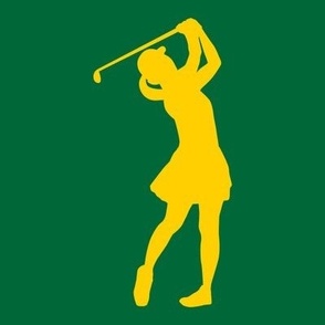 Sports, Woman Golfing, Golfer, Girl’s High School Golf, Women’s College Golf, Golf Team, School Spirit, Green & Gold,Green and Yellow