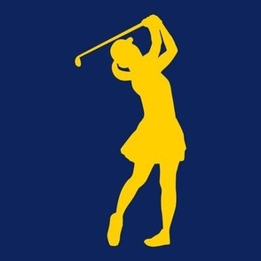 Sports, Woman Golfing, Golfer, Girl’s High School Golf, Women’s College Golf, Golf Team, School Spirit, Blue & Maize,Navy Blue & Gold