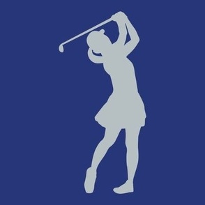 Sports, Woman Golfing, Golfer, Girl’s High School Golf, Women’s College Golf, Golf Team, School Spirit, Blue & Silver, Blue & Gray