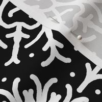Black White Snowflake Symmetrical Design 