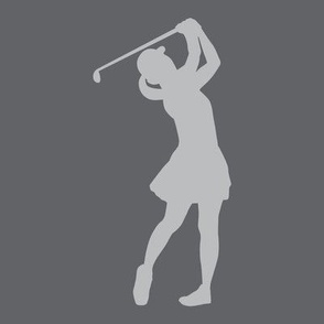 Sports, Woman Golfing, Golfer, Girl’s High School Golf, Women’s College Golf, Golf Team, School Spirit, Dark Gray and Light Gray