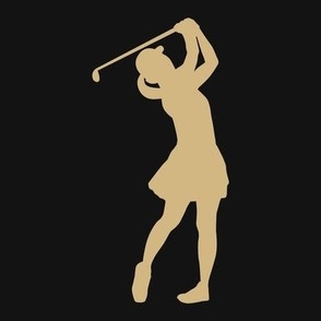 Sports, Woman Golfing, Golfer, Girl’s High School Golf, Women’s College Golf, Golf Team, School Spirit, Black & Gold, Old Gold and Black