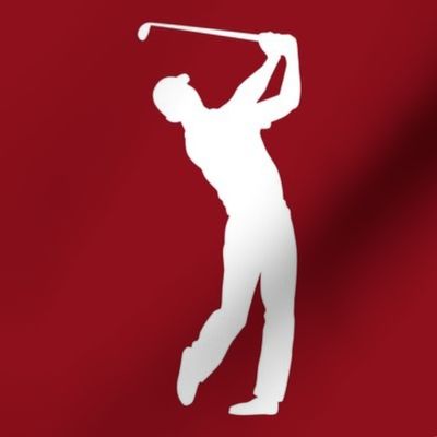 Sports, Man Golfing, Golfer, Boy’s High School Golf, Men’s College Golf, Golf Team, School Spirit, Crimson & White, Maroon and White