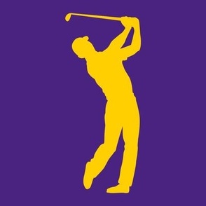 Sports, Man Golfing, Golfer, Boy’s High School Golf, Men’s College Golf, Golf Team, School Spirit, Purple and Gold, Purple & Yellow