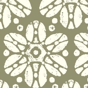 Rustic Floral Geometric-Green