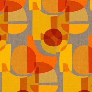 Mid Century Kaleidoscope {Orange Grey} medium