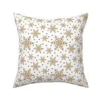 Gold Snowflakes Dots Faux Glitter