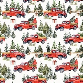 Red Vintage Trucks / Christmas in the Woods