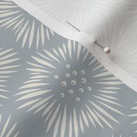 medium scale //honeycomb flowers - creamy white_ french grey blue - floral